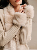 Calenne Strickjacke mit Kunstpelz