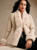 Calenne Strickjacke mit Kunstpelz