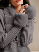 Calenne Strickjacke mit Kunstpelz