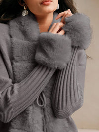 Calenne Strickjacke mit Kunstpelz