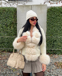 Calenne Strickjacke mit Kunstpelz