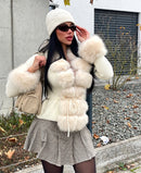 Calenne Strickjacke mit Kunstpelz