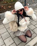 Calenne Strickjacke mit Kunstpelz