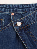 Wide-Leg Jeans mit schrägem Schnitt