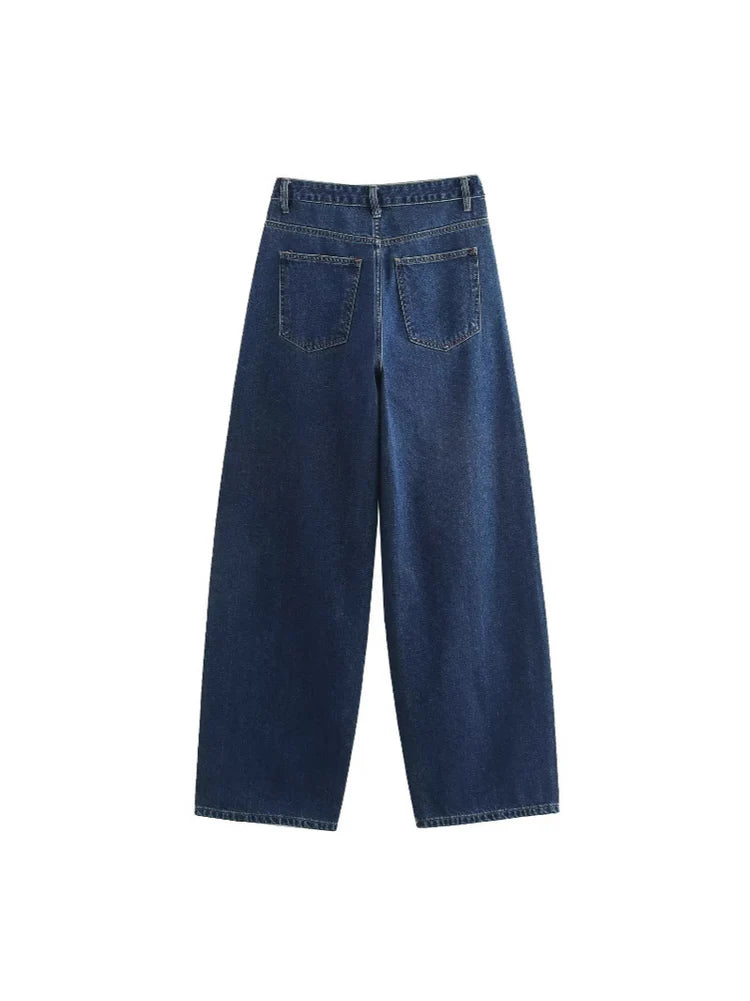 Wide-Leg Jeans mit schrägem Schnitt